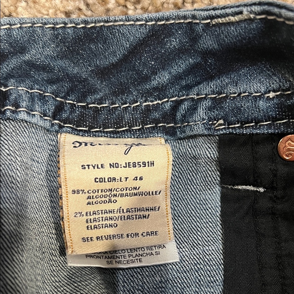 Miss Me Signature Distressed Denim Shorts with Sequin & Bling Trim size 31 - Picture 7 of 7